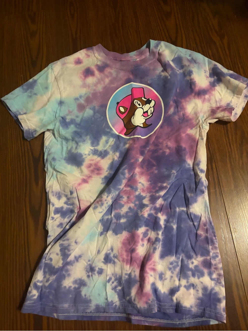 Tie-Dye Bucees beaver T-Shirt with beach Boston terrier jeep design-PurplePink